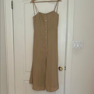 Linen blend open back dress: Perfect summer neutral